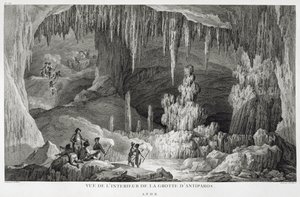 Vista del Interior de la Gruta de Antiparos, grabado por Jean Baptiste Tillard (1740-1813)
