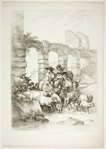 Placa doce de 38 de Oeuvres de J. B. Huet de Jean Baptiste Huet