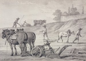Arando los campos de Jean Baptiste Huet