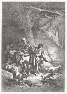 La huida a Egipto de Jean Baptiste Huet