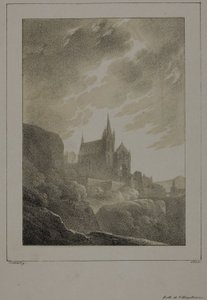 Vista de una iglesia de Jean Baptiste Isabey