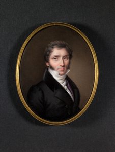 Hombre con abrigo oscuro (esmalte sobre cobre) de Jean Baptiste Joseph Duchesne