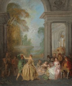 Bailarines en un pabellón, década de 1720 de Jean Baptiste Joseph Pater