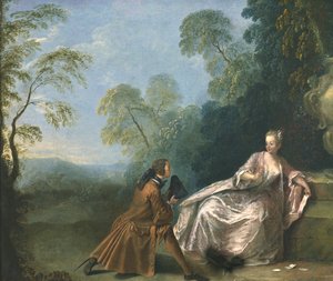Una conversación galante de Jean Baptiste Joseph Pater