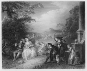 El Flautista de Jean Baptiste Joseph after Pater