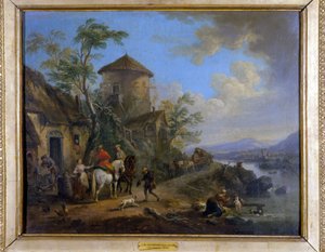 Escena campestre: El golpe del estribo de Jean Baptiste Lallemand