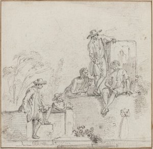 Figuras Sentadas Alrededor de una Fuente de Jean Baptiste Lallemand