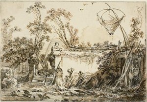 Estudio para el Frontispicio, para Varie Vedute del Gentile de Jean Baptiste Le Prince