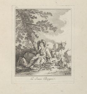 La joven pastora, placa dos de Divers Habillements des Peuples du Nord de Jean Baptiste Le Prince
