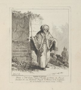 Mujer del pueblo, lámina uno de Divers Habillements des Peuples du Nord de Jean Baptiste Le Prince