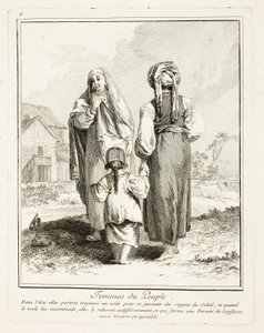 Mujeres del pueblo, lámina seis de Divers Habillements des Peuples du Nord de Jean Baptiste Le Prince