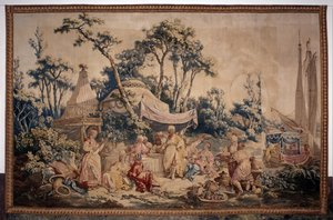 El banquete al aire libre, un telón de juegos rusos de Jean Baptiste Leprince