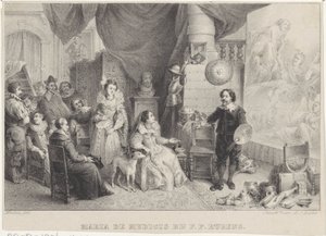 Maria de Medici con Rubens en su estudio de Jean Baptiste Madou