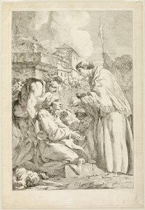 San Carlos Borromeo bendiciendo a los apestados de Jean Baptiste Marie Pierre