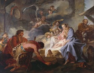 La adoración de los pastores, 1745 de Jean Baptiste Marie Pierre