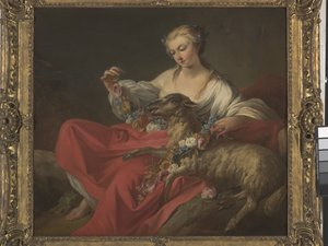 El cordero favorito (Le Mouton Favori) (óleo sobre lienzo) de Jean Baptiste Marie Pierre