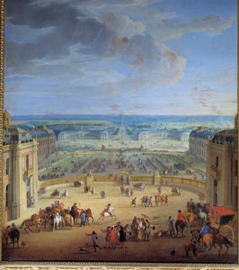 Las caballerizas vistas desde el castillo de Versalles, tomadas desde el patio de mármol, Françoise d