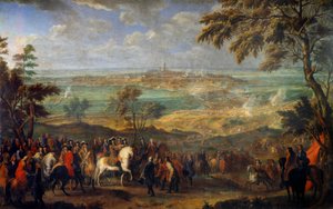 Guerra de la Liga de Augsburgo (1689-1697): Captura de la ciudad de Mons por Luis XIV el 9/04/1691. Pintura de Jean Baptiste Martin el Viejo