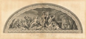Europa Cristiana en Paz, Centro del Salón de la Paz junto a las Cámaras de la Reina [pl. 45] de Jean Baptiste Masse
