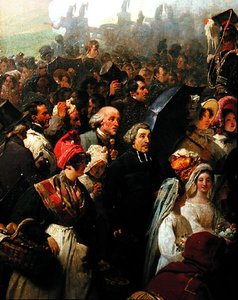 Rey Luis Felipe (1773-1850) visitando el antiguo campo de batalla de Valmy, 8 de junio de 1831 (detalle) de Jean Baptiste Mauzaisse