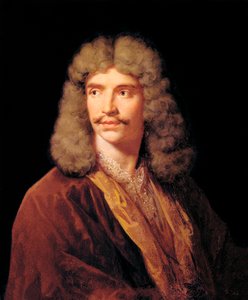 Retrato de Jean-Baptiste Pocquelin, llamado Molière. Pintura de Jean Baptiste Mauzaisse (1784-1844) después de la pintura de Mignard Pierre (1612-1695) de Jean Baptiste Mauzaisse