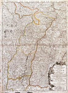 Mapa de Alsacia (Francia) (Grabado) de Jean Baptiste Nolin