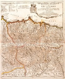 Mapa de Asturias (España) de Jean Baptiste Nolin