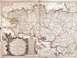 Mapa de Bretaña (Francia) de Jean Baptiste Nolin