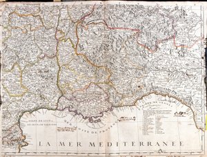 Mapa de Dauphine y Provenza (Francia) de Jean Baptiste Nolin