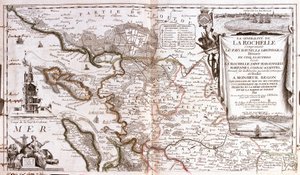 Mapa de Poitou Charentes (Francia) de Jean Baptiste Nolin