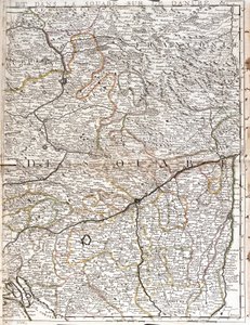 Mapa de Suabia (Alemania) (Grabado)