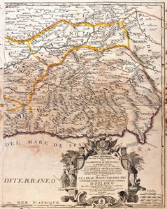 Mapa de la provincia de Granada (España) de Jean Baptiste Nolin
