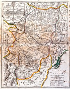 Mapa del Reino de Aragón (España) de Jean Baptiste Nolin