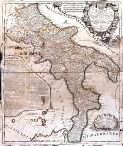 Mapa del Reino de Nápoles (Italia) de Jean Baptiste Nolin
