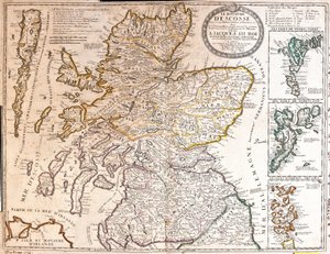 Mapa del Reino de Escocia, bajo el reinado de Jacobo II