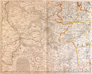 Mapa del suroeste de Île de France de Jean Baptiste Nolin