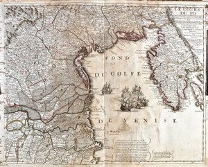 Mapa de la desembocadura del Po en Italia (Grabado) de Jean Baptiste Nolin