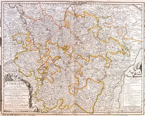 Mapa de la provincia de Lorena (Francia)