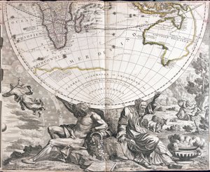 Mapa del hemisferio sur del mundo de Jean Baptiste Nolin