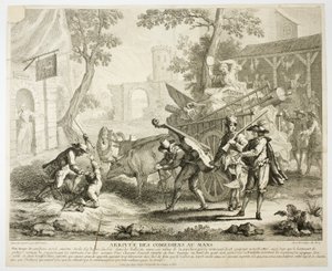 Llegada de los cómicos de Jean Baptiste Oudry