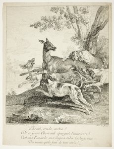 Ciervos atacados por perros de Jean Baptiste Oudry