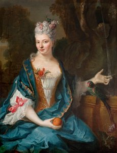 Francés: Dame assise dans un jardin de Jean Baptiste Oudry