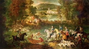 Caza en el estanque de Saint-Jean en el bosque de Compiègne, antes de 1734