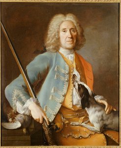 Retrato de un Deportista con una Escopeta y un Sabueso de Jean Baptiste Oudry
