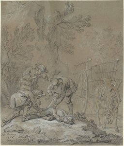Ragotin atado por los padres del loco de Jean Baptiste Oudry