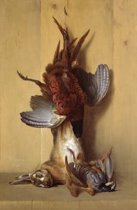 Naturaleza muerta con una liebre, un faisán y una perdiz roja, 1753