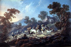 Paisaje Rocoso y Boscoso de Jean Baptiste Pillement