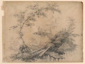 Dibujo, Fantasía Chinoiserie, ca. 1780 de Jean Baptiste Pillement