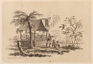 Figuras volando una cometa de Jean Baptiste Pillement