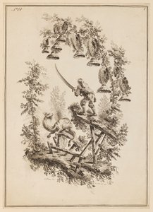 Lámina 8, "Suite de doce pescadores y cazadores" de Jean Baptiste Pillement